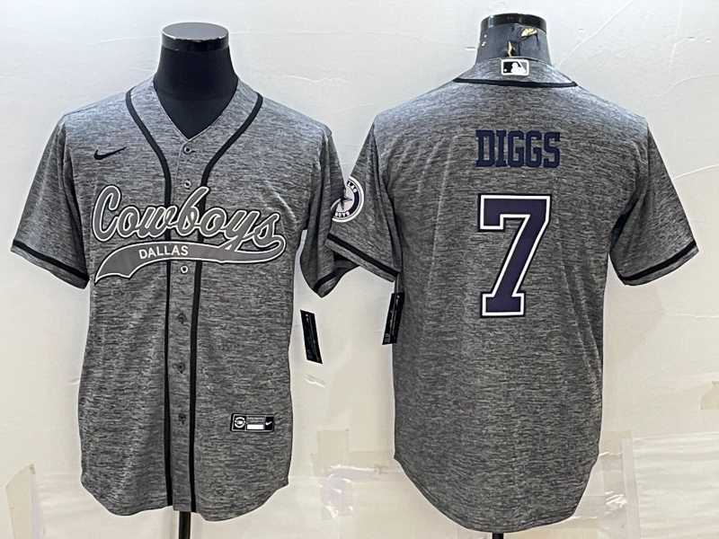 Men's Dallas Cowboys #7 Trevon Diggs Grey Gridiron With Patch Cool Base Stitched Baseball Jersey,We sell and wholesale Men's Dallas Cowboys #7 Trevon Diggs Grey Gridiron With Patch Cool Base Stitched Baseball Jersey on line form chian!
